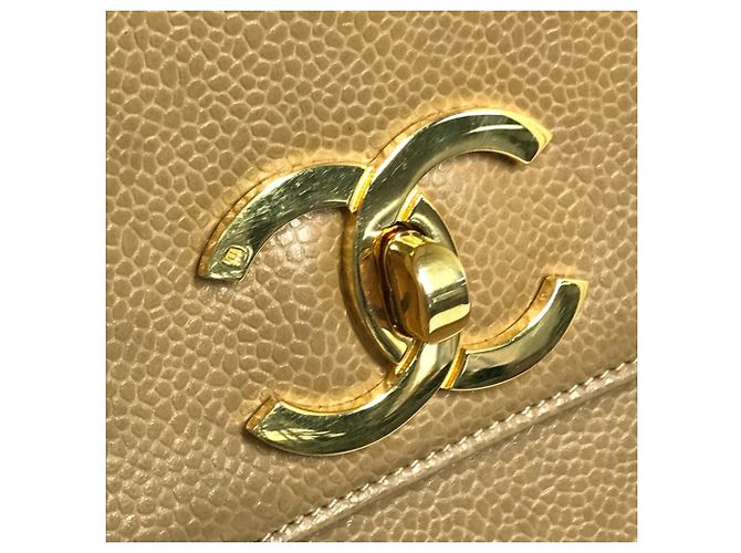 Borsa a spalla in pelle beige Chanel - vista 13