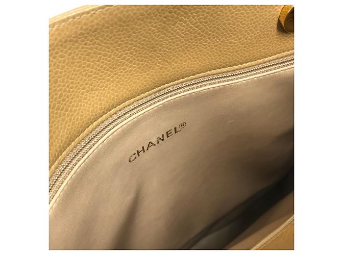 Borsa a spalla in pelle beige Chanel - vista 15