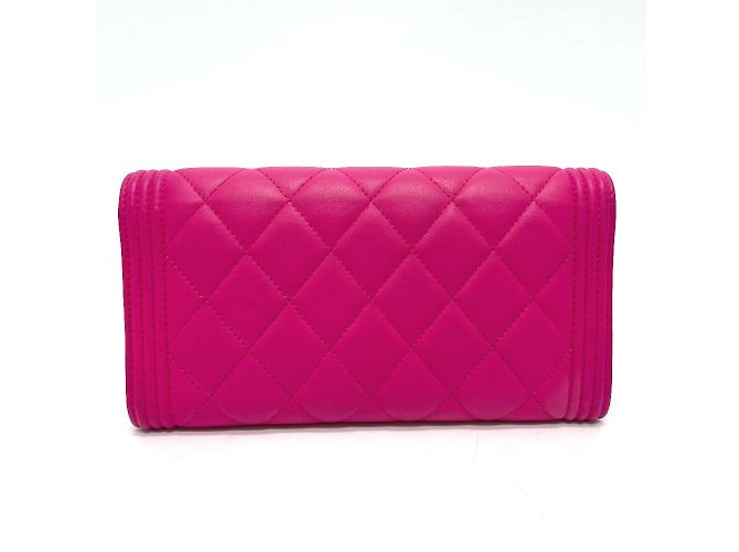 Cartera larga con cremallera matelassé Chanel A80286 Rosa - vista 2