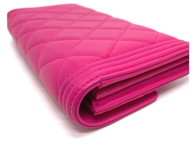 Cartera larga con cremallera matelassé Chanel A80286 Rosa - vista 4