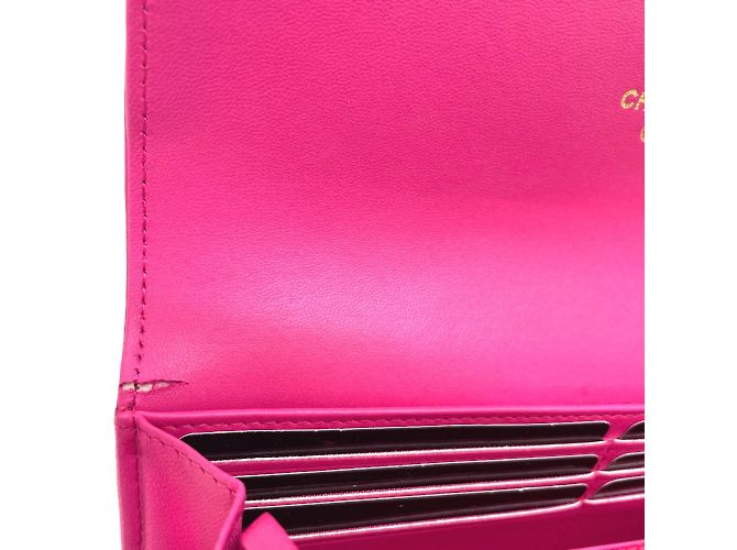 Cartera larga con cremallera matelassé Chanel A80286 Rosa - vista 6
