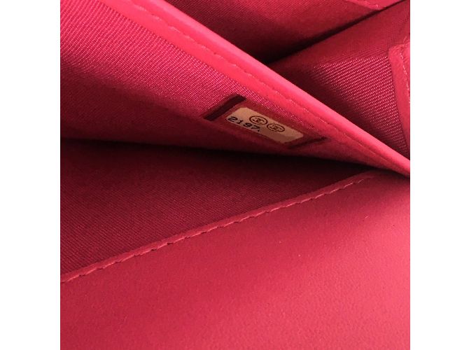 Cartera larga con cremallera matelassé Chanel A80286 Rosa - vista 7