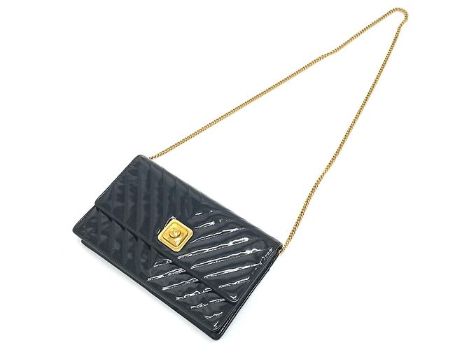 Borsa a spalla Chanel V-Stitch Chevron Nero - vista 11
