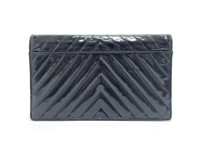Borsa a spalla Chanel V-Stitch Chevron Nero - vista 2