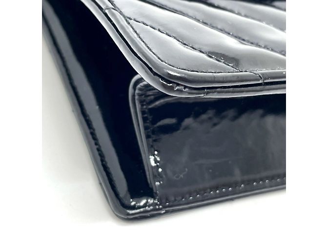 Borsa a spalla Chanel V-Stitch Chevron Nero - vista 5