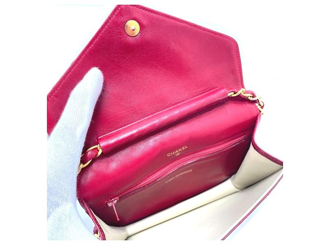 Chanel Bicolor Rote Leder Schultertasche - Ansicht 12