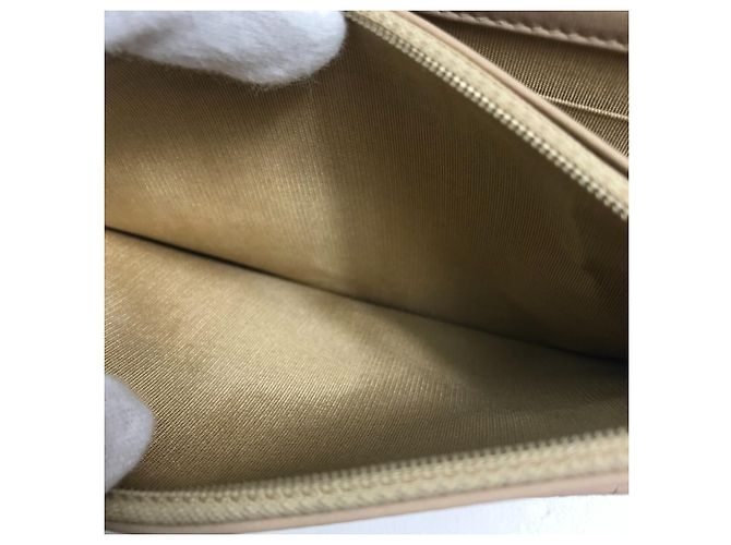 Cartera larga de cuero beige Chanel - vista 12