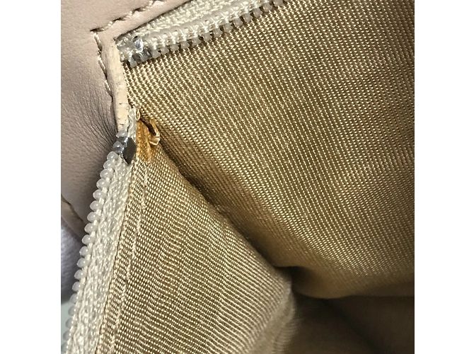 Cartera larga de cuero beige Chanel - vista 15
