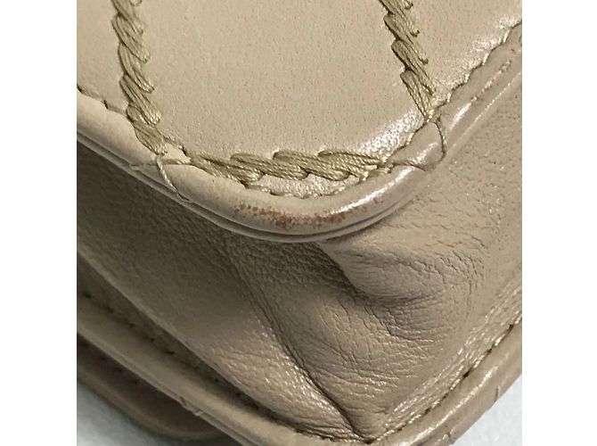 Cartera larga de cuero beige Chanel - vista 5