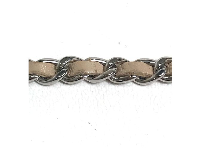 Cartera larga de cuero beige Chanel - vista 9