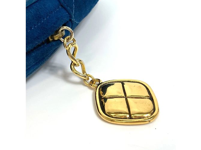 Borsa in pelle blu Chanel - vista 10