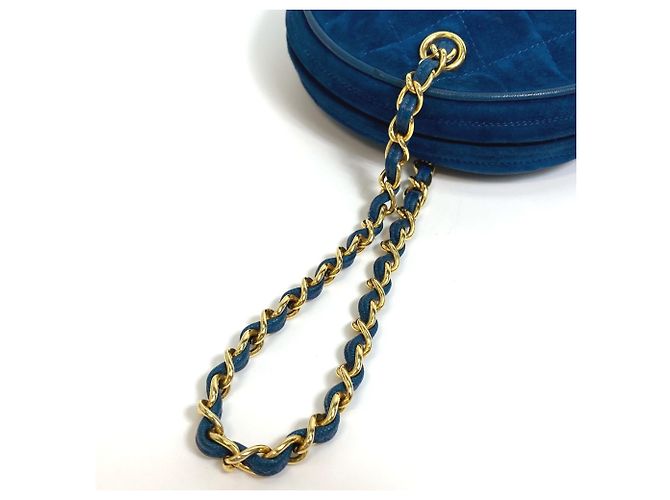 Borsa in pelle blu Chanel - vista 11