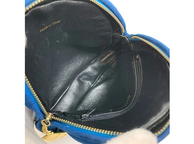 Borsa in pelle blu Chanel - vista 12