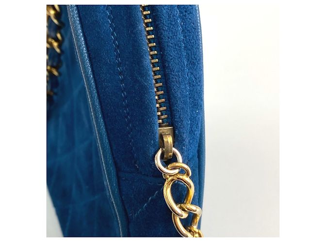 Borsa in pelle blu Chanel - vista 14