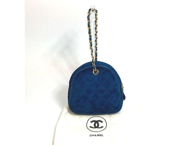 Borsa in pelle blu Chanel - vista 15