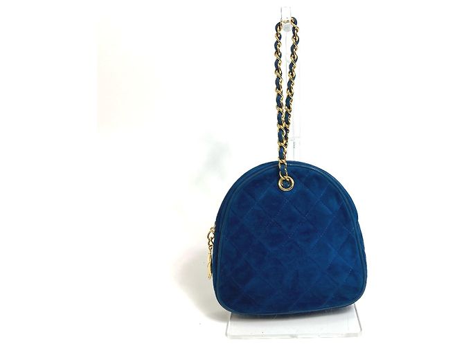 Borsa in pelle blu Chanel - vista 2