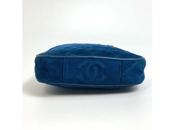 Borsa in pelle blu Chanel - vista 3