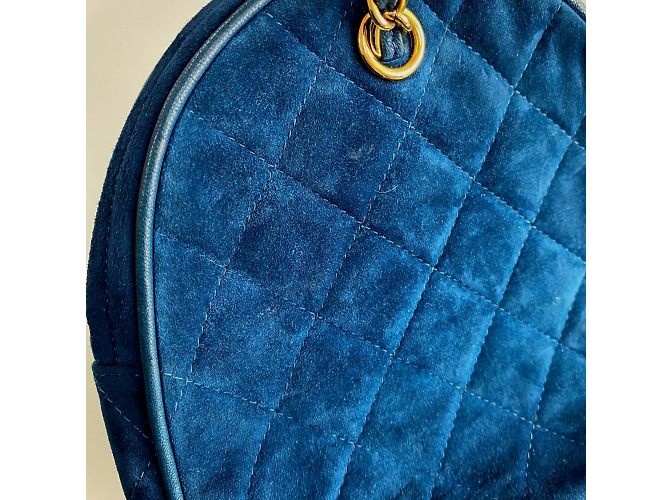 Borsa in pelle blu Chanel - vista 6