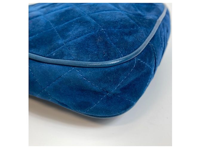 Borsa in pelle blu Chanel - vista 9