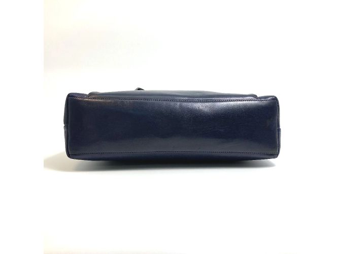 Borsa a spalla in pelle blu navy Chanel - vista 4