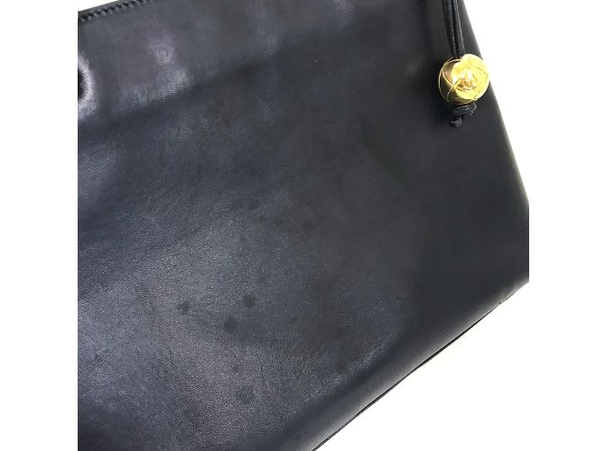 Borsa a spalla in pelle blu navy Chanel - vista 6