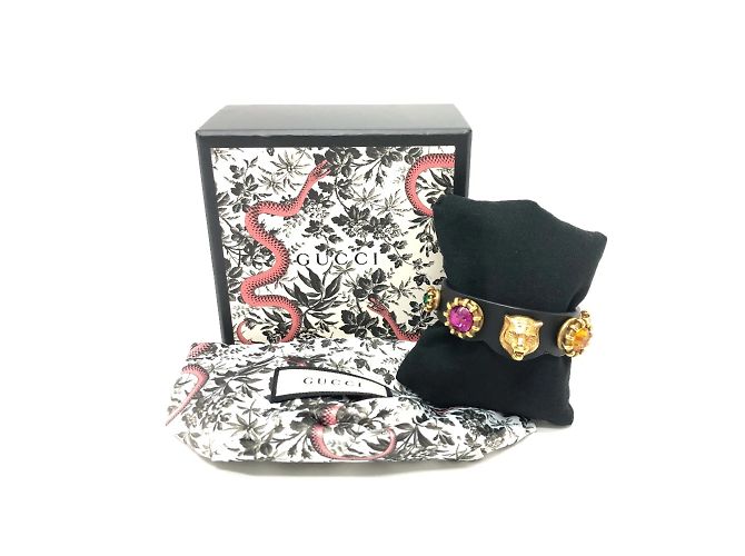 Bracciale in pelle nera Gucci Nero - vista 11