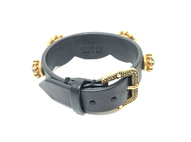 Bracciale in pelle nera Gucci Nero - vista 2