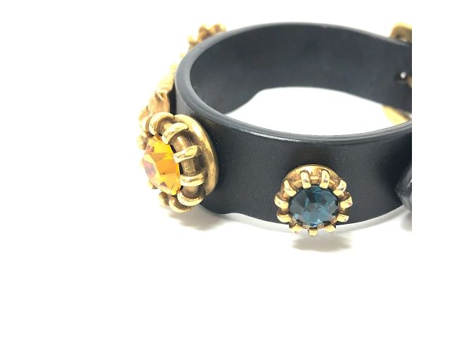 Bracciale in pelle nera Gucci Nero - vista 3