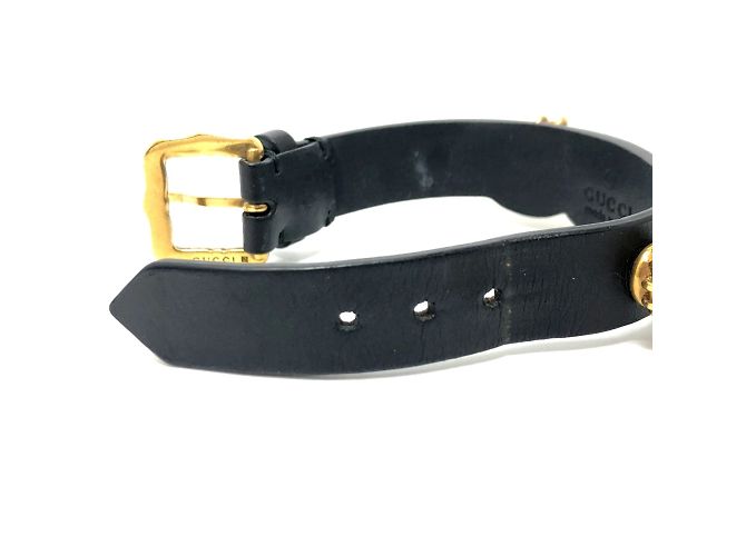 Bracciale in pelle nera Gucci Nero - vista 5
