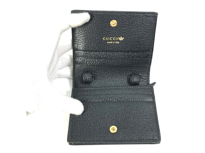 Gucci Leder Geldbörse mit zwei Falten Schwarz - Ansicht 11