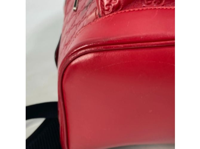 Gucci Red Leather Backpack - view 6
