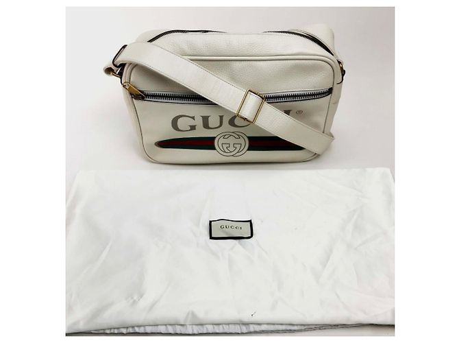 Borsa a spalla in pelle bianca Gucci Bianco - vista 10
