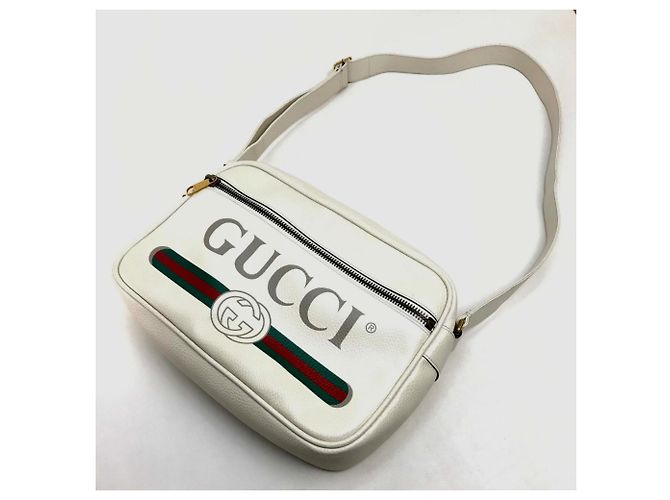 Borsa a spalla in pelle bianca Gucci Bianco - vista 4
