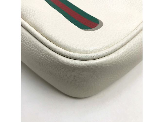 Borsa a spalla in pelle bianca Gucci Bianco - vista 5