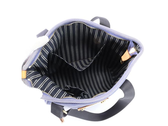 Borsa a Spalla Louis Vuitton Antigua Cabas MM Blu - vista 13
