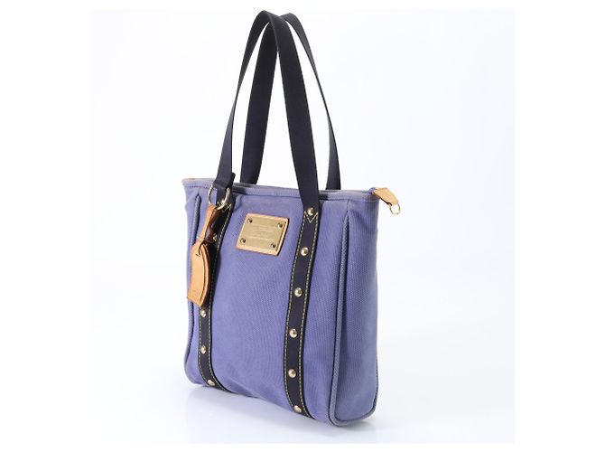 Borsa a Spalla Louis Vuitton Antigua Cabas MM Blu - vista 2