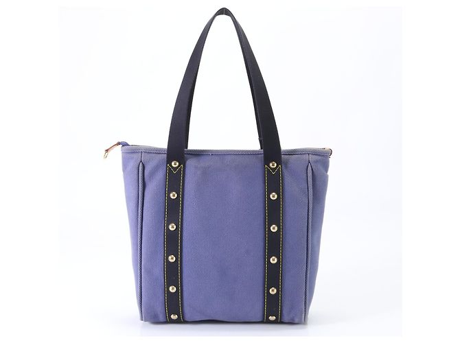 Borsa a Spalla Louis Vuitton Antigua Cabas MM Blu - vista 6