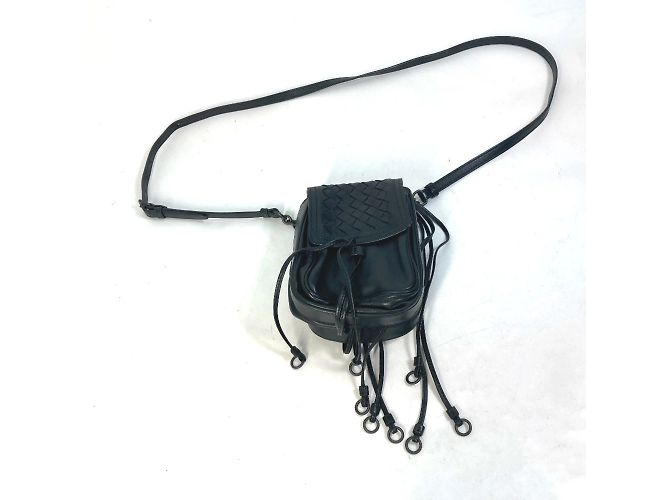 Borsa a Spalla Intrecciato di Bottega Veneta Nero - vista 11