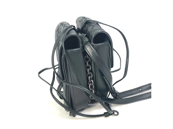Borsa a Spalla Intrecciato di Bottega Veneta Nero - vista 6