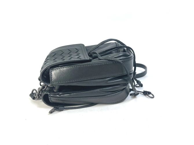 Borsa a Spalla Intrecciato di Bottega Veneta Nero - vista 8