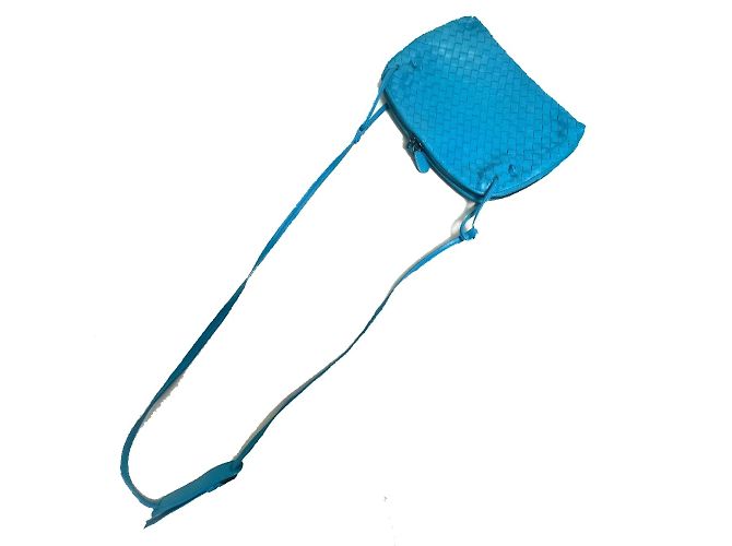 Borsa a Spalla Intrecciato di Bottega Veneta Blu - vista 8