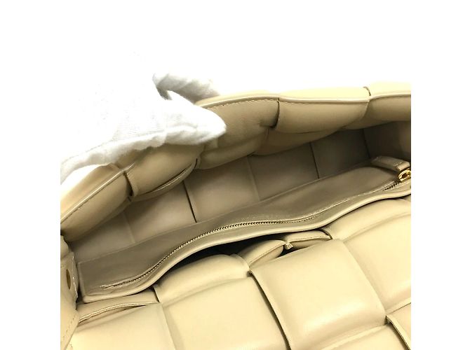 Borsa a spalla in pelle beige Bottega Veneta - vista 10