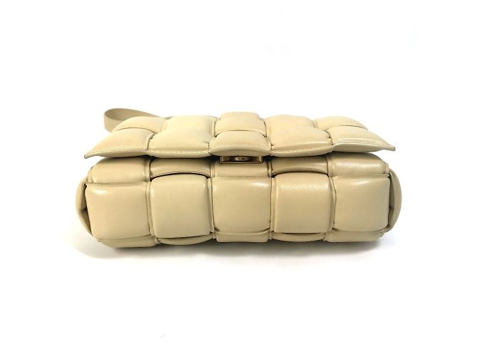 Borsa a spalla in pelle beige Bottega Veneta - vista 16