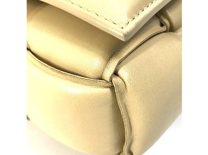 Borsa a spalla in pelle beige Bottega Veneta - vista 6