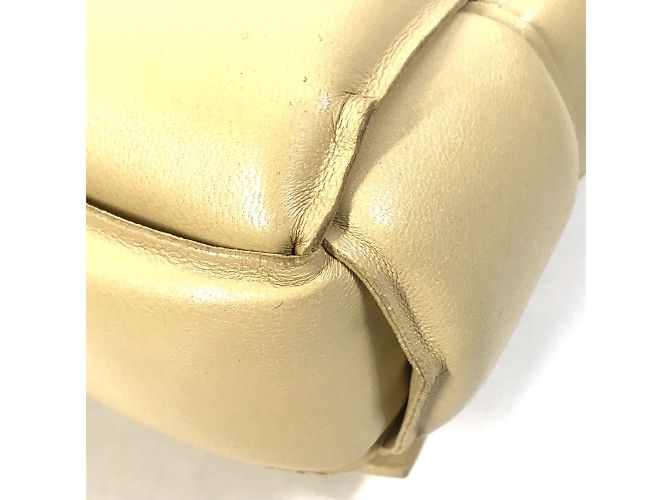Borsa a spalla in pelle beige Bottega Veneta - vista 8