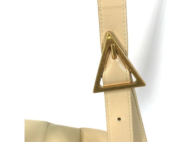 Borsa a spalla in pelle beige Bottega Veneta - vista 9