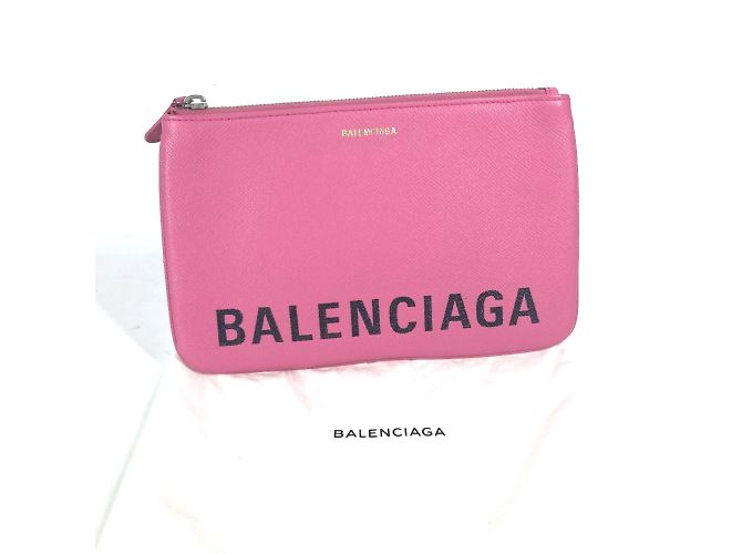 Clutch in pelle rosa Balenciaga - vista 9