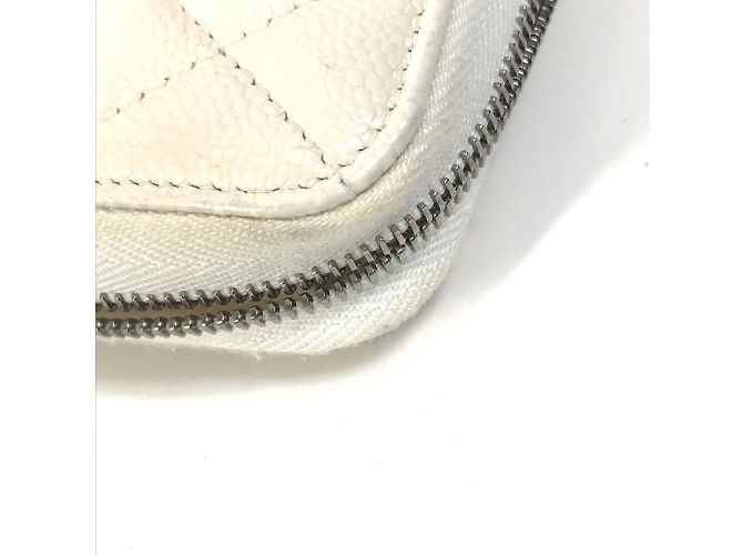 Chanel A50097 Matelassé CC Mark Langer Geldbeutel Weiß - Ansicht 12
