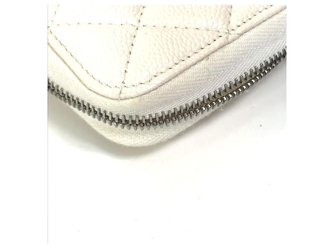 Chanel A50097 Matelassé CC Mark Langer Geldbeutel Weiß - Ansicht 13