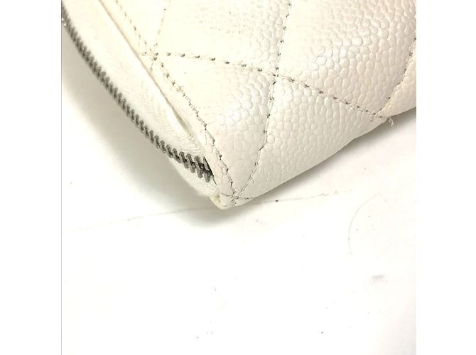 Chanel A50097 Matelassé CC Mark Langer Geldbeutel Weiß - Ansicht 14